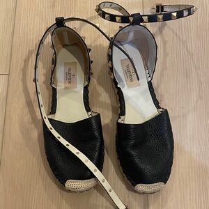 Valentino Black and Tan Espadrilles